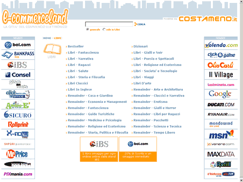 Ecommerceland, sotto-categorie